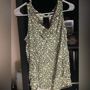 Green floral Tank top